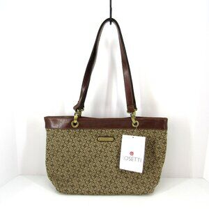 Rosetti Reversable Tote Style 20184SG Brown Faux Leather and Fabric 8.5"X14"
